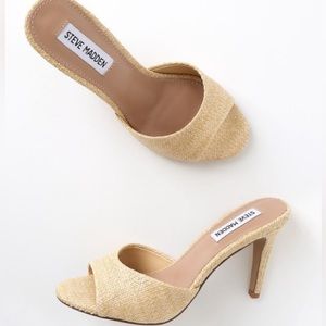 Steve Madden Erin Natural Raffia High Heel Sandals